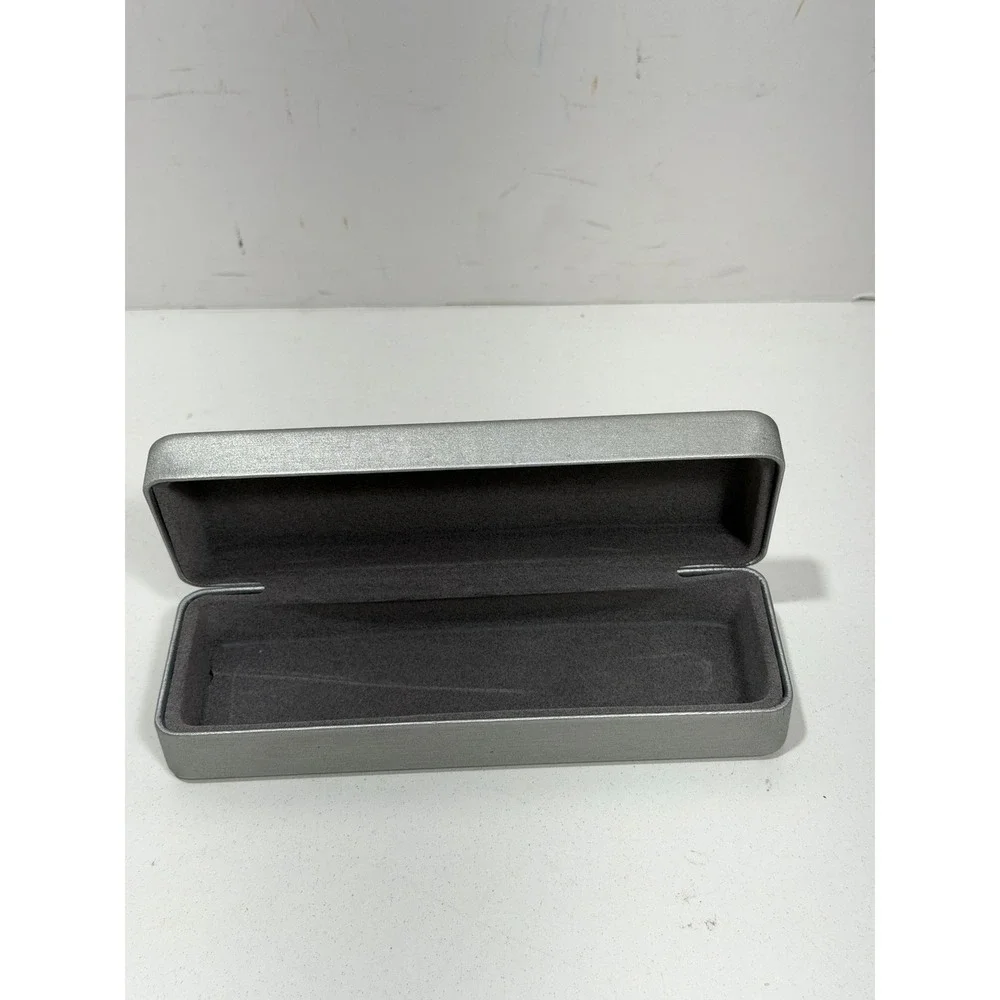 Morel Lightec Hard‎ Eyeglass Case Metallic Silver Slim Rectangular Case